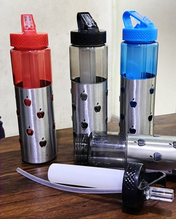 Stainless Steel Base Direct Sip Water Bottle with Travelling Ice Cube - Image 2