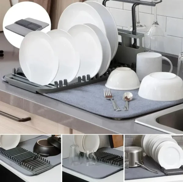 Dish Drying Mat, Multipurpose Plates Rack - Image 2