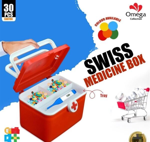 Plastic first Aid Medicine Box Organizer With Tray🤩  Rs 420/– Each 💫🌟 Random Colours💫💫