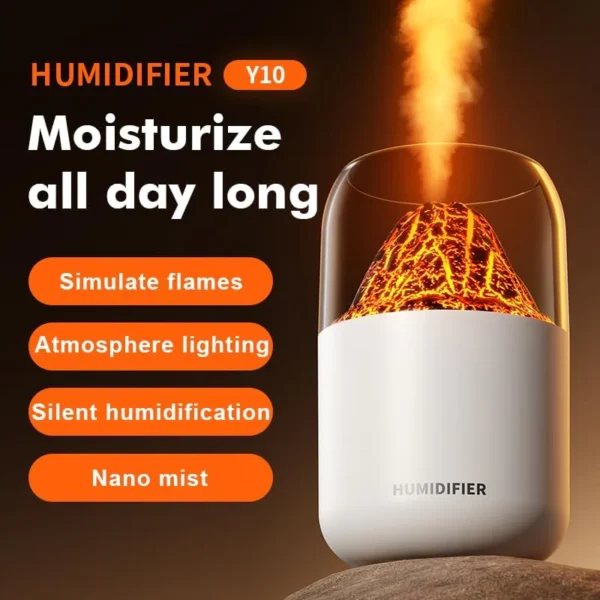 Portable USB Mini Colorful Volcano Mist Humidifier Diffuser Air Freshener - Image 4