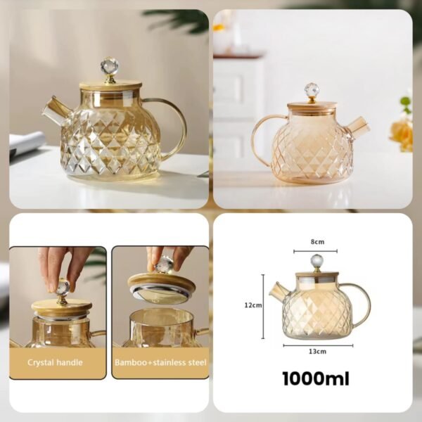 Diamond Tea Pot  (Box Packing) Capacity: 1000ML