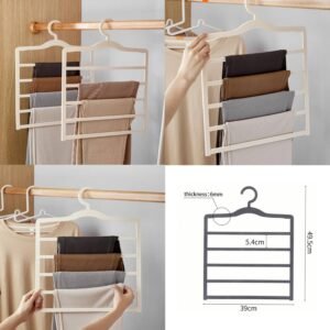 Plastic 5 layer Pants Towel & Scarf Organizer Hanger