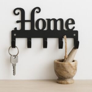 Black Metal Wall Mount Vintage Keys Hook 3 Different Shape Keys Hanger Hooks  HOME Shape & FAMILY Shape & KITCHEN Shape