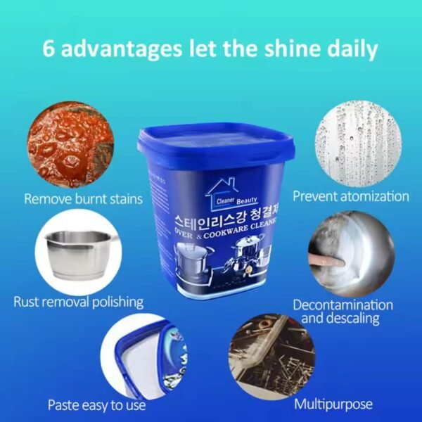Powerful Stainless Steel Cookware Cleaning Paste Household Kitchen Cleaner Washing Pot Bottom Scale Strong Cream Detergent - Image 3