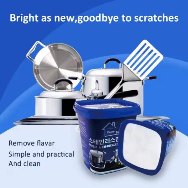 Powerful Stainless Steel Cookware Cleaning Paste Household Kitchen Cleaner Washing Pot Bottom Scale Strong Cream Detergent - Image 4
