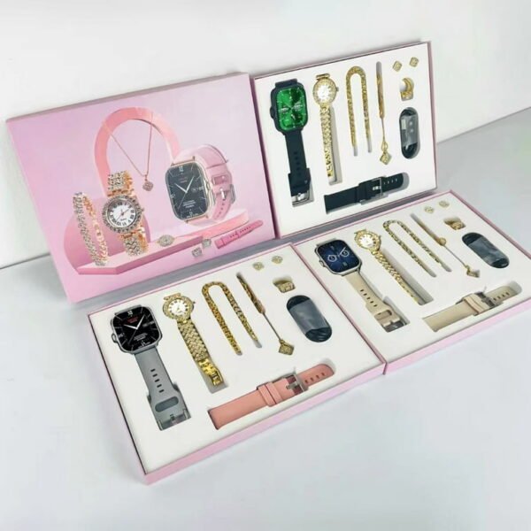 A59 Plus Smart Watch Women Watch Smartwatch Set  Fitness Watch with  Sports Modes Women Chain Ring Necklace Earrings