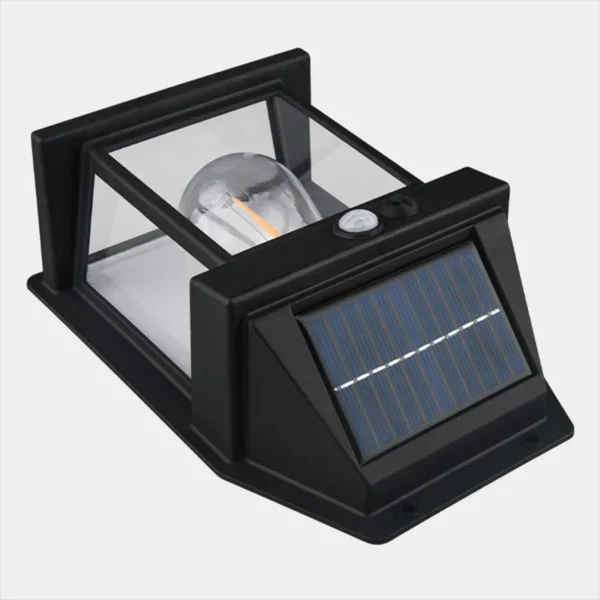 New Solar Tungsten Filament Wall Lamp Waterproof Intelligent Induction Wall Mounted - Image 4