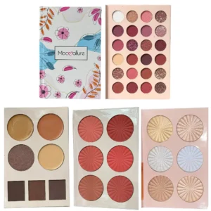 Mocallure 4 Fold Eyeshadow Highlighter Blusher Concealer Makeup Book Palette 2700