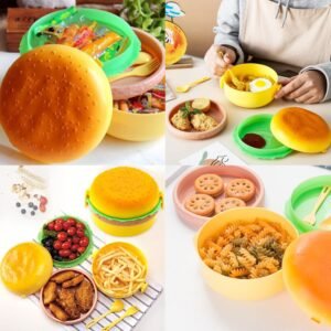 3 Layer Burger Style Lunch Box for Kids