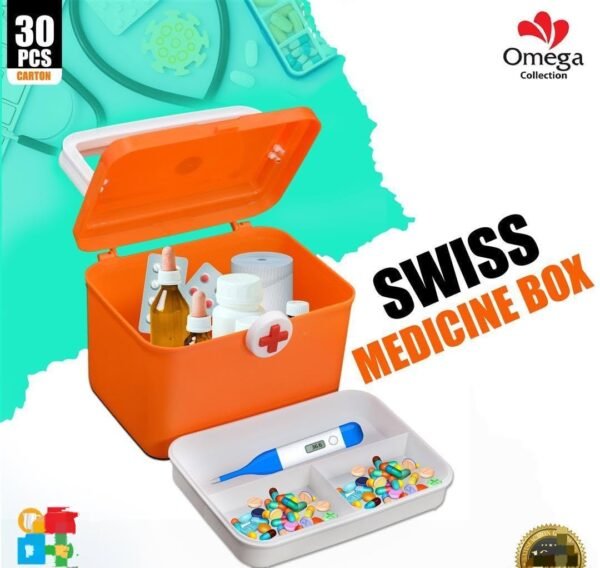 Plastic first Aid Medicine Box Organizer With Tray🤩  Rs 420/– Each 💫🌟 Random Colours💫💫 - Image 2
