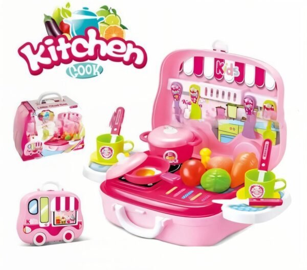 Kitchen Set Large Size Tyre Briefcase Kids Toys Box 20pcs