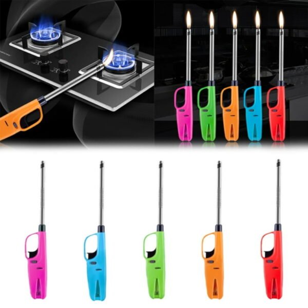 steel Plastic Kitchen Lighter Flame Adjustable, Refillable Safe & Secured  Random Colours 💫💫  💫🌟✨☑️  With Refill 💫💫