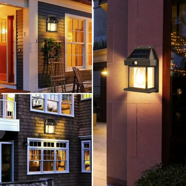 New Solar Tungsten Filament Wall Lamp Waterproof Intelligent Induction Wall Mounted - Image 3