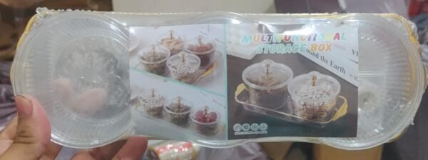 1 Trag & 3 Acrylic Bowl Fruit Snack Serving Plate Nut and Candy Serving Tray for Holiday Fruit 3 Grid|Home & Garden | Kitchen Storage & Organization | 1 Set Dry Fruit Tray - Image 5
