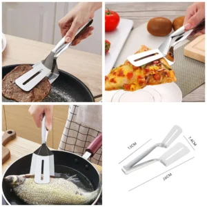 2in1 Cooking Double Sided Spatula Steel Tong
