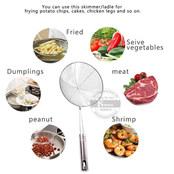 Stainless Steel Food Frying Strainer - Image 3