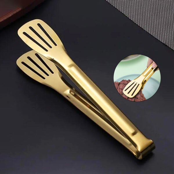 Stainless Steel Golden Food Tong - Image 2