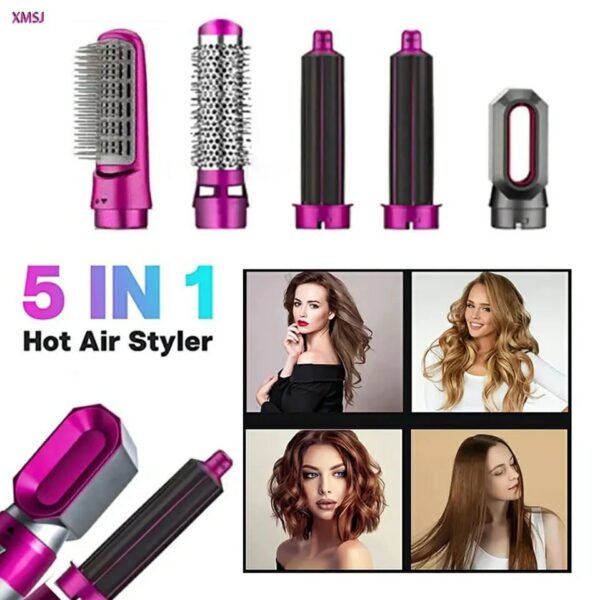5 in 1 Hair Dryer Hot Comb Set Wet and Dry Professional Curling Iron Hair Straightener Styling Tool Hair Dryer Household
