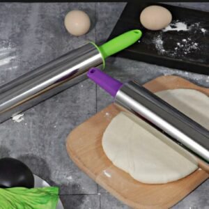Stainless Steel Dough Bread Rolling pin With Plastic handle 269