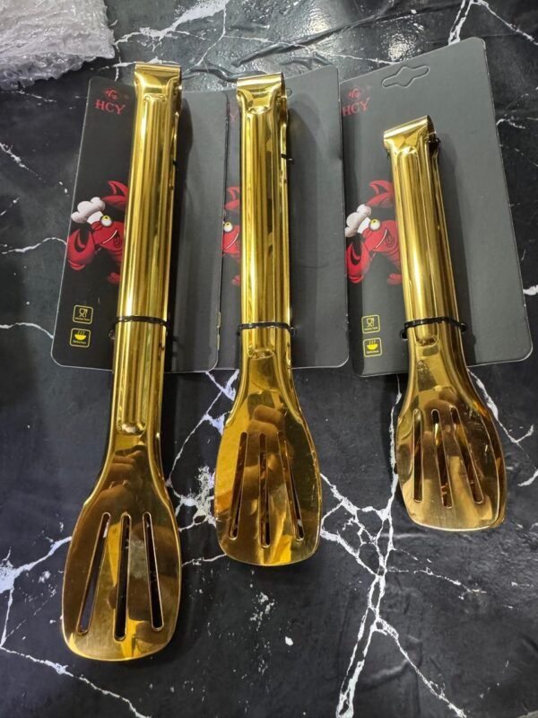 Golden Chimta Stainless Steel  Small 150/= Medium 170/= Large 190/=