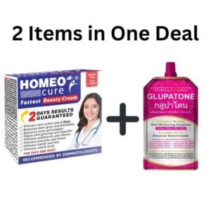 2 in 1 GLUPATONE Whitening Emulsion With Homeo Cure Cream 900