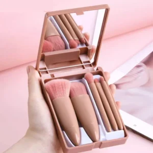 5pcs Makeup Brush Set, Comestic Blush Foundation Powder Lip Kit with Storage Box 600