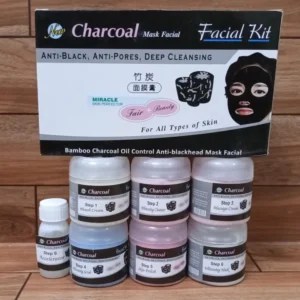 Charcoal Facial Kit (6 x 100 ML)  High Quality Charcoal Facial Kit Set 1000