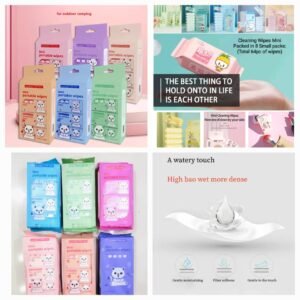 Cleaning Mini Packed Wipe (8Mini Packets in One Pack Total 64 Wipes Packet) @480