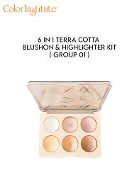Color Institute 6 in 1 Terra cotta blushon & Highlighter Kit 1000