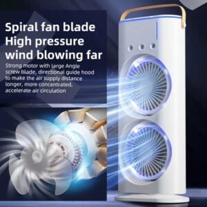 Dual-Head Mist tower Fan Humidifier with 3 speeds
