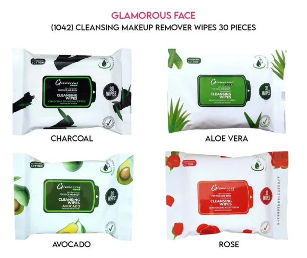 Glamorous Face Cleansing Makeup Remover Wipes 30 Pieces 240 each