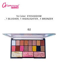 Glamorous Face Eyeshadow Palette 16 Eyeshadows, 2 Blushers Peach & Pink, 1 Contour 01  1100