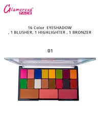 Glamorous Face Eyeshadow Palette 16 Eyeshadows, 2 Blushers Peach & Pink, 1 Contour 01  1100