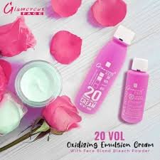 Glamorous Face Oxidizing Emulsion Cream 20 Volume With Face Blond Bleach Powder 520