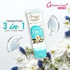 Glamorous Face Wash + Scrub +Mask Whitening 3 in 1 Face Wash 100gm 375