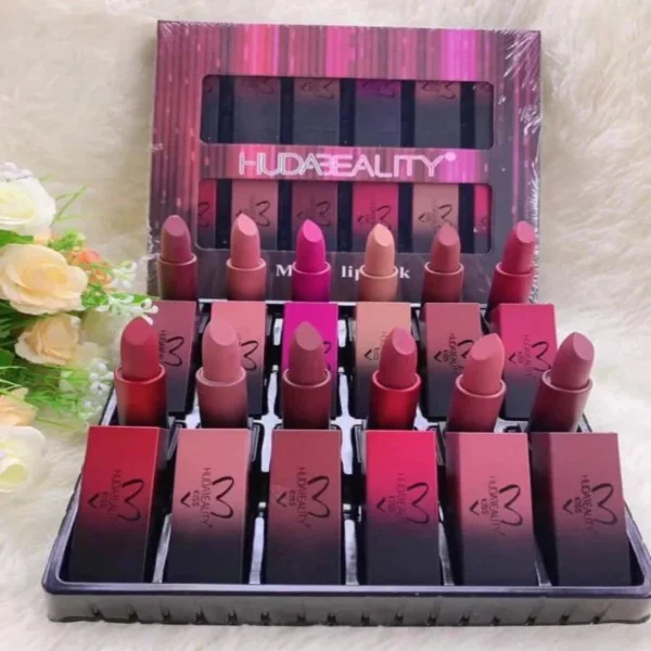 Huda Beauty Matte Lipstick Set (12 Pcs) 1500