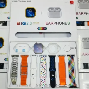 I20 Ultra Smart Watch With Earbuds And 7 Straps  2200 po