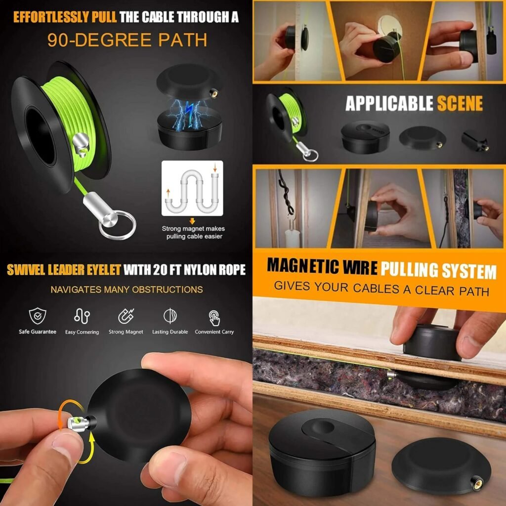 Magnetic Cable Puller Magnetic Threader Wire Guider Cable Through ...