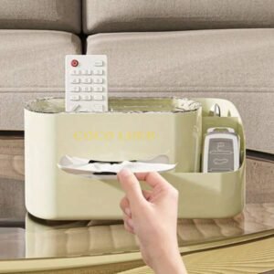 Modern Makeup Organizer With Tissue Box Stylish Cosmetic Display Desk Storage 1100 f & F