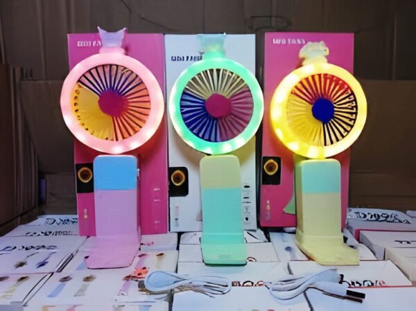 Rechargeable Handy Sharp Lightening Effect Fan with 2 Speed Control 1150