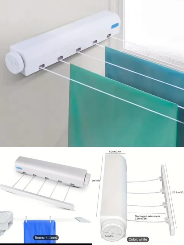 Retractable Indoor Clothesline Drying Hanger Wall Mounted Clothes Drying Rack @1350