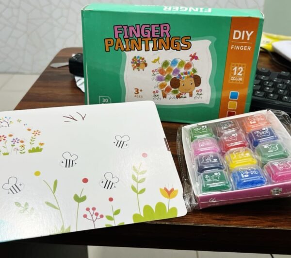 Rs. 1100 - New DIY Kids Finger Painting Cards Set with 30pcs Cards and 12 Foamic colours