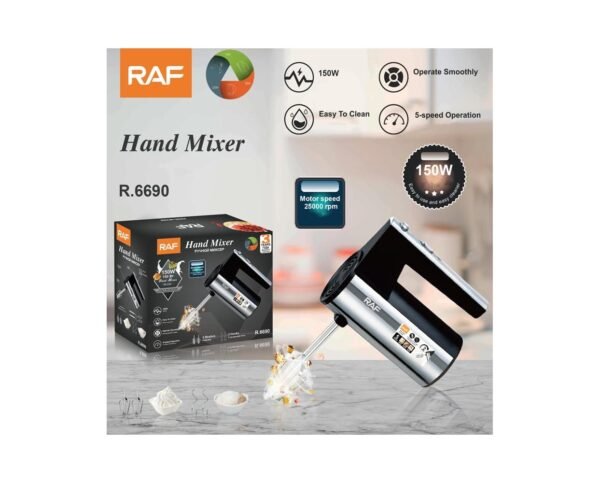 RAF 6690 Electric Egg Beater For Household Handheld High-Power Egg Beater And Dough Baking Mixer  2800 - Image 4