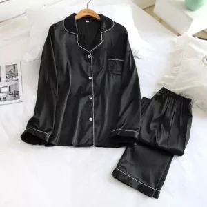 Code PJ SUIT Shezaib Silk Pajamas Sets Short Sleeve Sleepwear Two Pieces Nightwear Set 1750