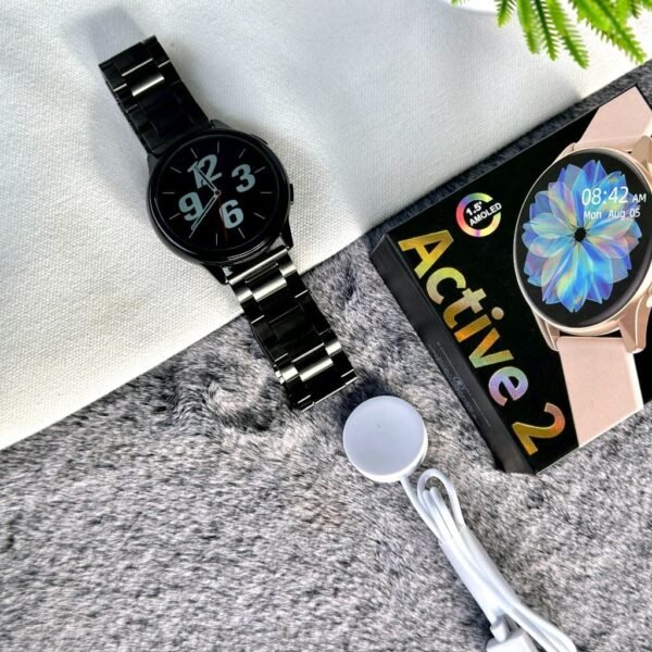 Active 2 Curve HD Display Smartwatch, Heart Sensor With Real Time Monitor, Bluetooth Calling (Dual Strips)🤩  Rs 3600/- 💫🌟 (With Box) - Image 2