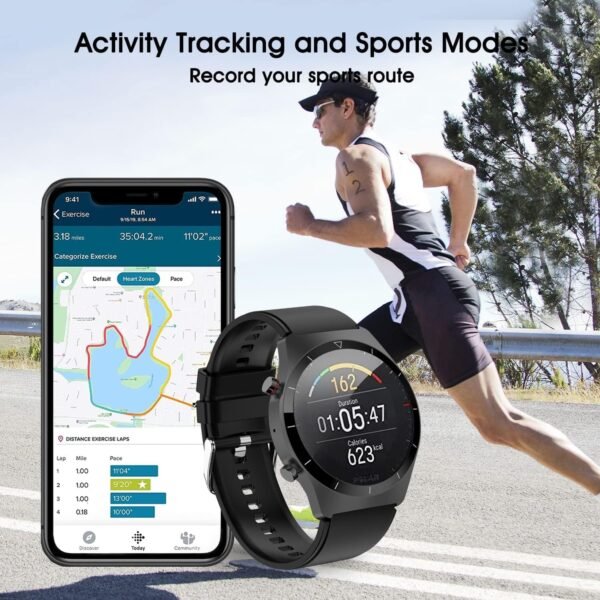 Smart Watch with Call, Full Touch Screen Sports Smartwatch with Blood Oxygen, Heart Rate, Sleep Monitor, GPS, Fitness Voice Control, Bluetooth Call, Music,🤩  Rs 3200/- Each💫🌟  (With Box) - Image 5