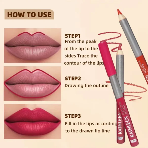 KATHLEEN Lipstick Pencil 12Pcs Set nude - Image 4