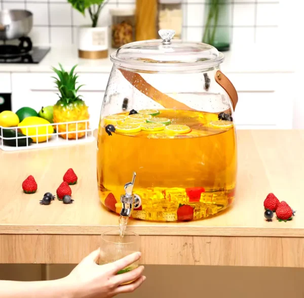 Beverage Dispenser Container With Handle, Pot Beverage Dispenser, Fridge Juice Dispenser - Image 2