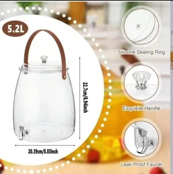 Beverage Dispenser Container With Handle, Pot Beverage Dispenser, Fridge Juice Dispenser