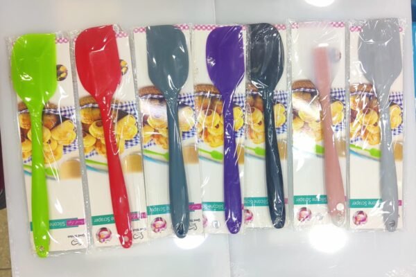 NON STICK HEAT RESISTANCE SILICONE COOKING SPOONS AND SPATULAS : - each (12 inches) - Image 4